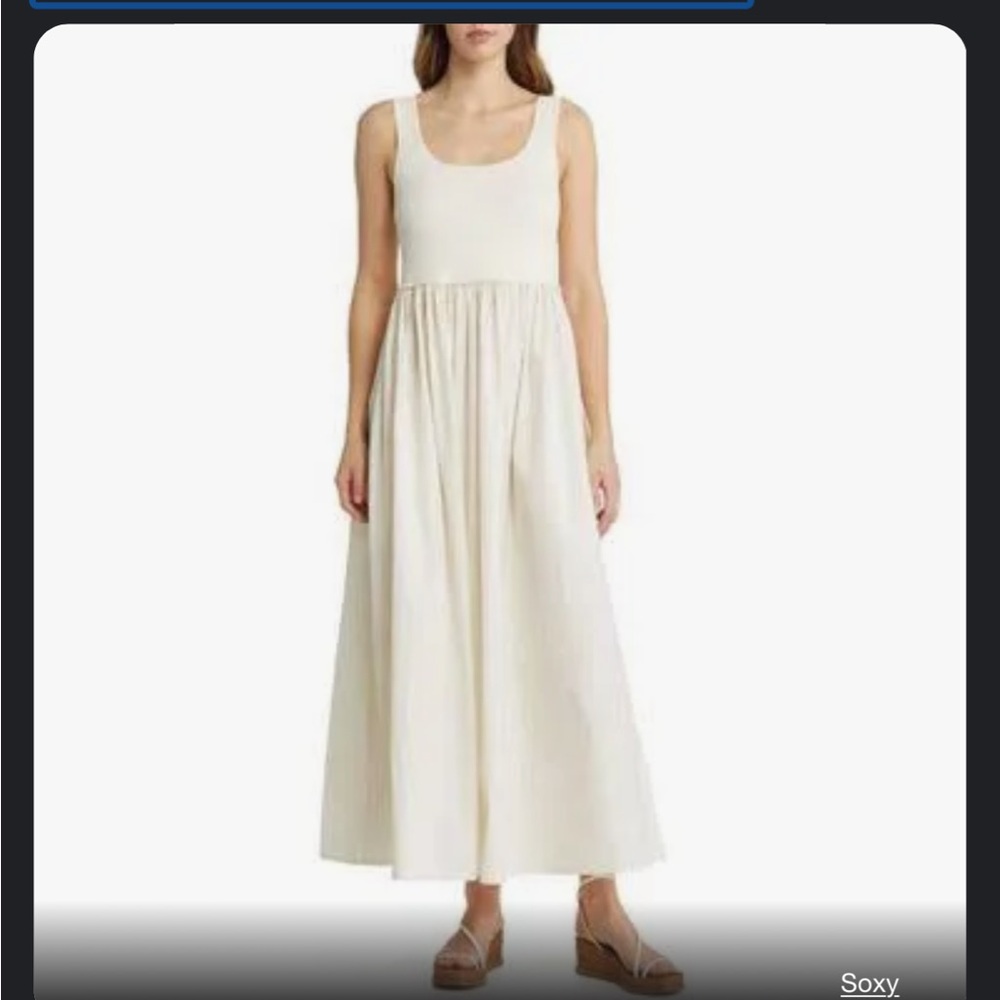 Nordstrom Signature mixes media ivory tank maxi dress NWT